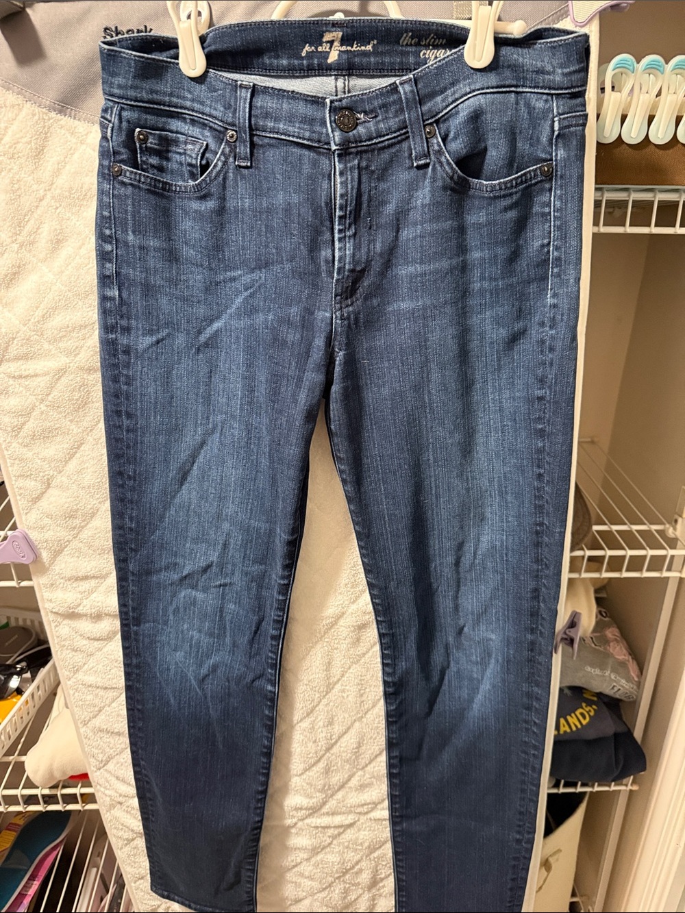 7 For All Mankind Men's Skinny Jeans - Dark Blue Denim